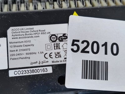 Rexel Momentum X312 Cross-Cut P-3 Shredder Black — Used (photo 6)