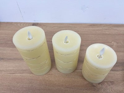 3pcs Flameless LED Candle with Copper Light String Remote Control Candle Light — New (other) (photo 2)