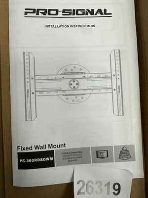 PRO SIGNAL - Fixed TV Wall Mount, 37" to 70" — New (other) (photo 4)