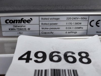 COMFEE' KWH-TD602E-W 55cm Freestanding Compact Dishwasher - Read Description — New (other) (photo 12)