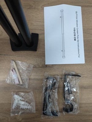 Qlfyuu Extendable Tension Rod 110-210CM, Heavy Duty Curtain Pole, No Drill — New (other) (photo 4)