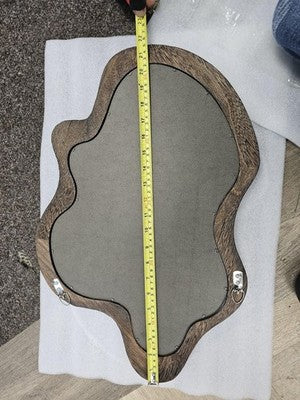 Wood frame assymetrical cloud mirrors — New (other) (photo 5)