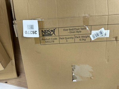 NRS Healthcare M01278 Overbed and Chair Table - Divan Style, Tilting and Adjusta — New (other) (photo 3)