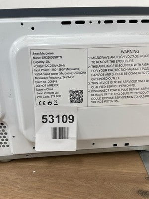 Swan SM22036GRYN NEW 800w Microwave Oven - Read Description — Used (photo 4)