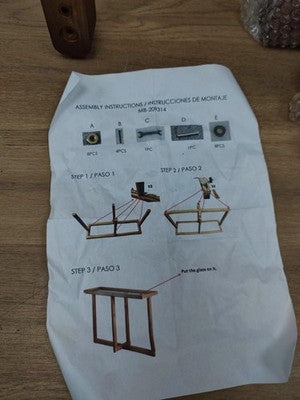 Home ESPRIT Side Table Brown Glass Spruce 120 x 33 x 75 cm — New (other) (photo 2)