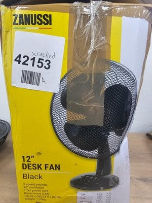 Zanussi 12" Inch, Lightweight, Portable Desk Fan, 3 Speed Settings, Wide-Angled — New (other) (photo 5)