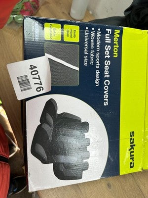 Sakura Merton BlackGrey Seat And Headrest Covers Full Set Universal Fit — New (other) (photo 4)