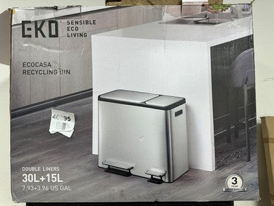 EKO Recycling Bin, Stainless Steel, Stainless Steel Matt, 32.1 x 60.5 x 49.2 cm — New (other) (photo 3)