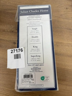 Julian Charles Super King Fitted Sheet Standard - Grey, Microfibre — New (other) (photo 3)