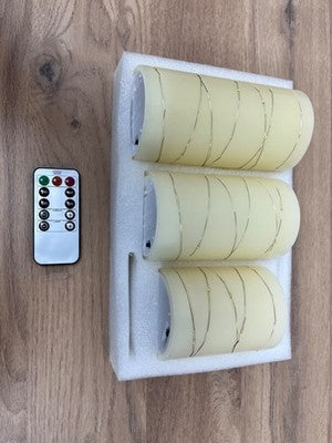 3pcs Flameless LED Candle with Copper Light String Remote Control Candle Light — New (other) (photo 3)