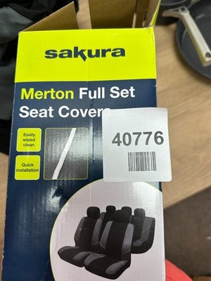 Sakura Merton BlackGrey Seat And Headrest Covers Full Set Universal Fit — New (other) (photo 5)