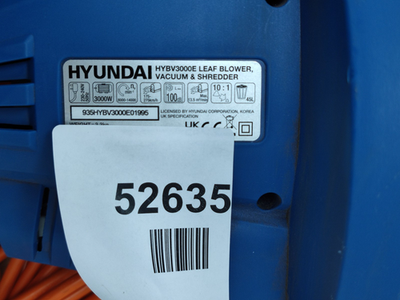 Hyundai Electric Leaf Blower Blower Vacuum & Mulcher HYBV3000E - No Dust Bag