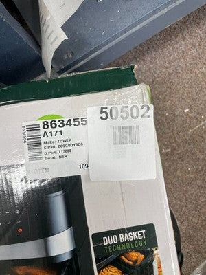 Tower Vortx 9L Dual Basket Air Fryer - Black (T17088) — Used (photo 7)