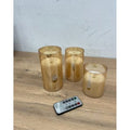 3 Pack Remote Control Battery Powered LED Flameless Flickering Wax Candles XMAS