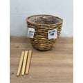 Ivyline Water Hyacinth Lined Basket Planter on Legs - Hand Finished, Stylish