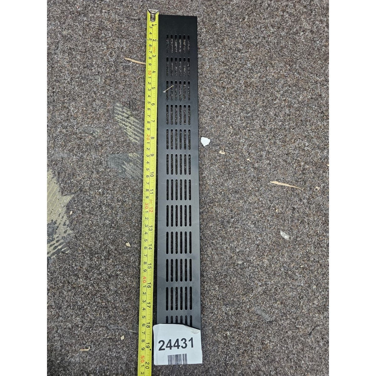 Aluminium vent grill kitchen plinth / worktop heat - black 50x 6 cm