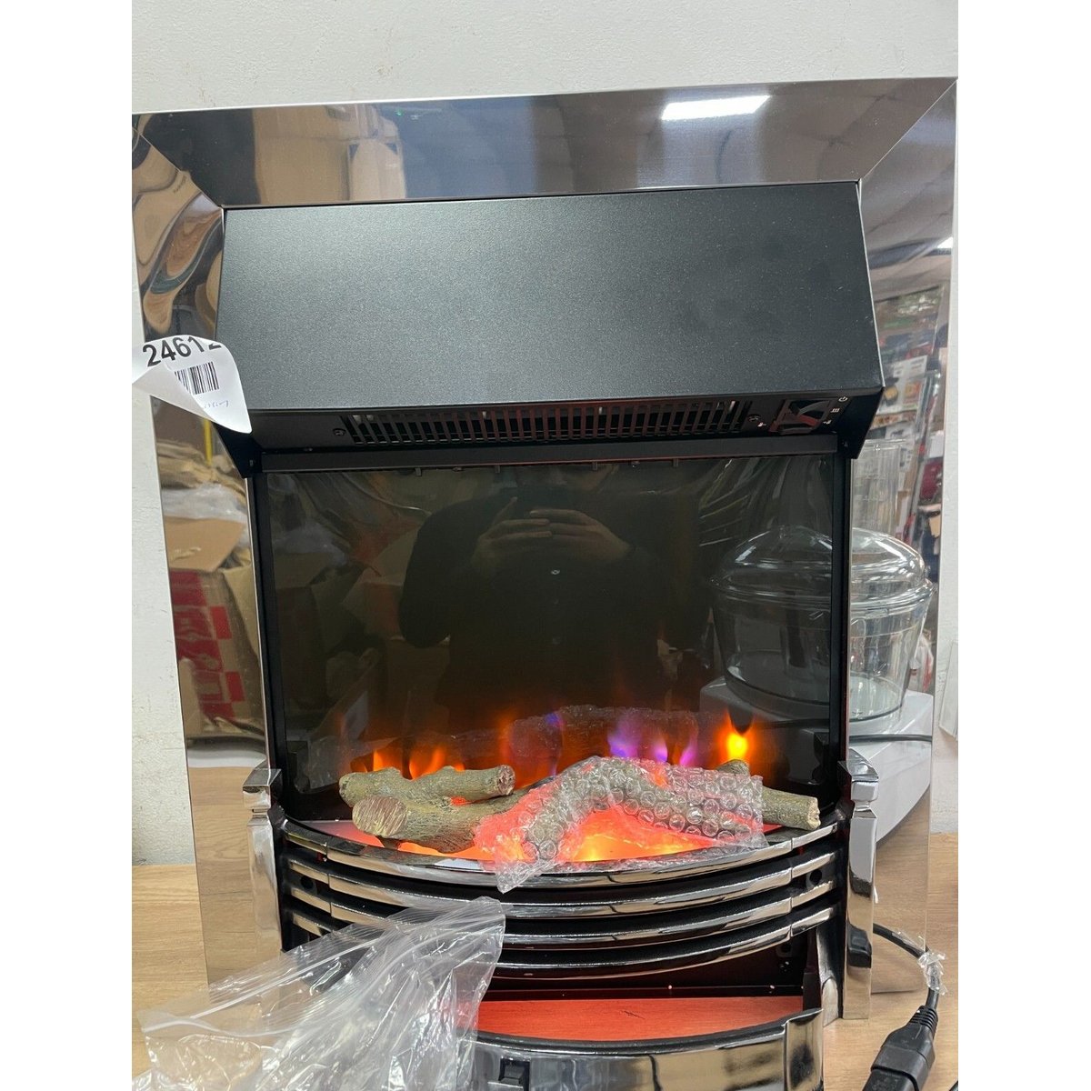 Dimplex Helmsdale Optiflame Inset Electric Fire, Chrome LED Flame Fireplace