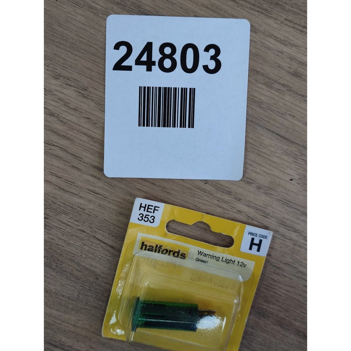 Halfords warning light 12v green HEF353