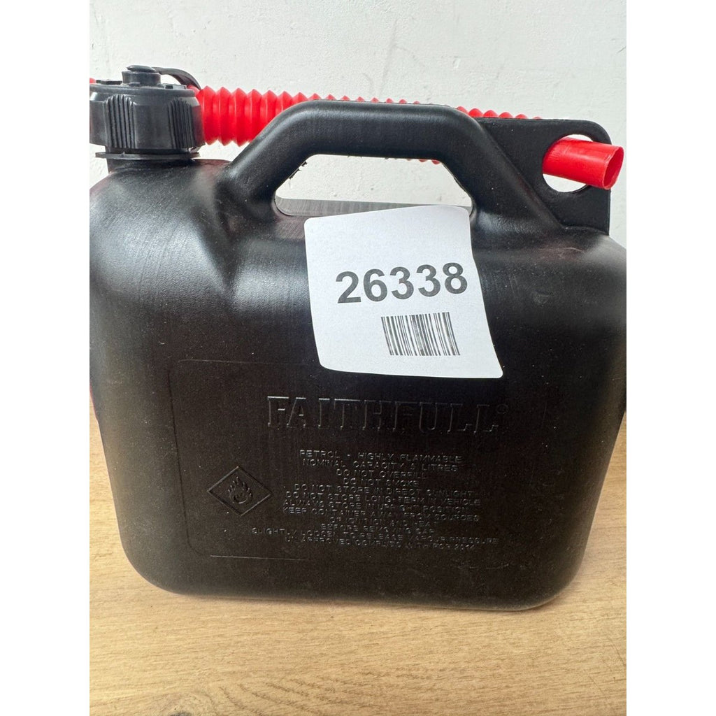 Faithfull FAIAUCAN5B Plastic Fuel Can Black 5 litre