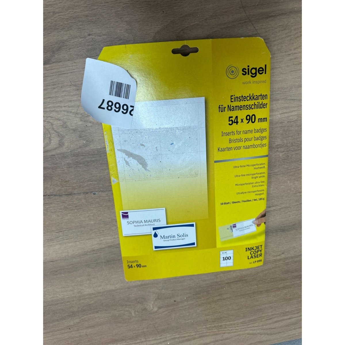 SIGEL LP898 Cards, Pack of 100, 5.4 x 9 cm, 185 g