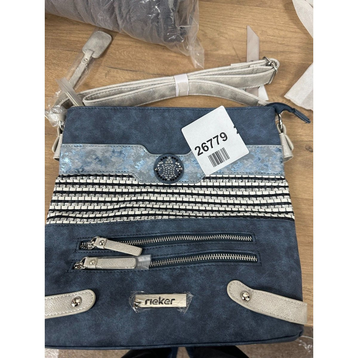 Rieker Cherish Women's Messenger Bag - Vegan Leather Blue