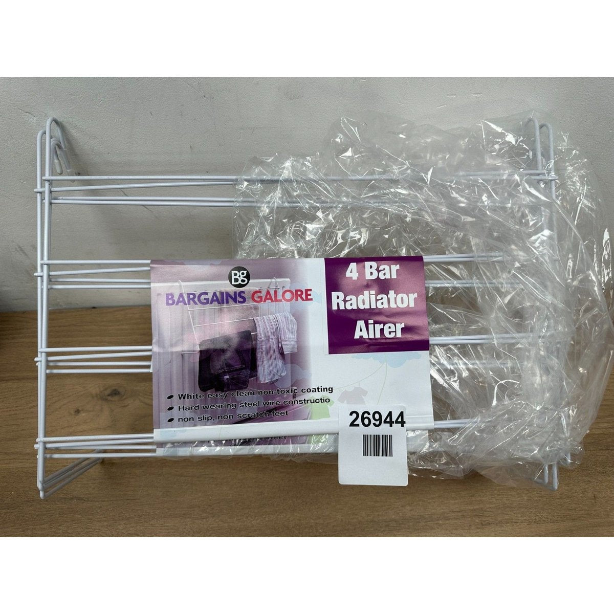 4 Bar Radiator Clothes Airer White Drying Rack