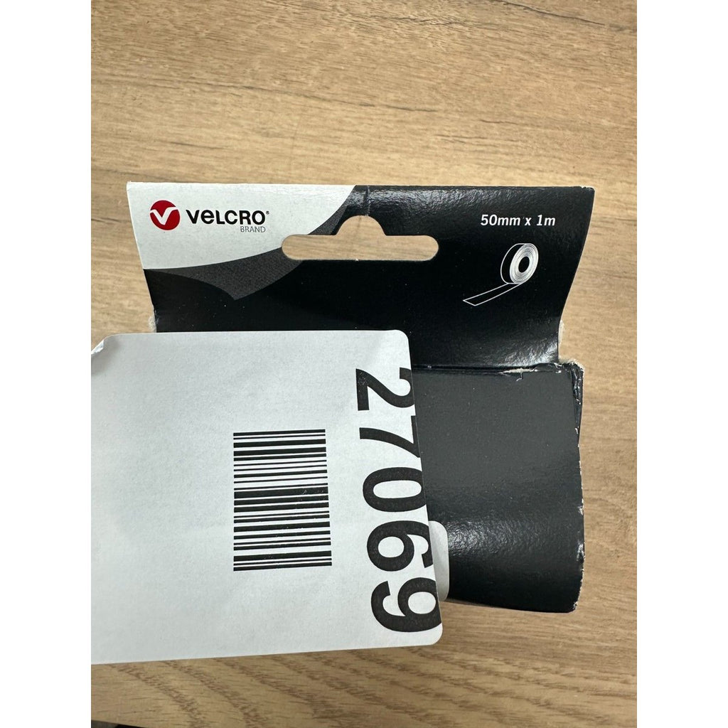 Velcro Black Hook & Loop Tape, 50mm x 1m