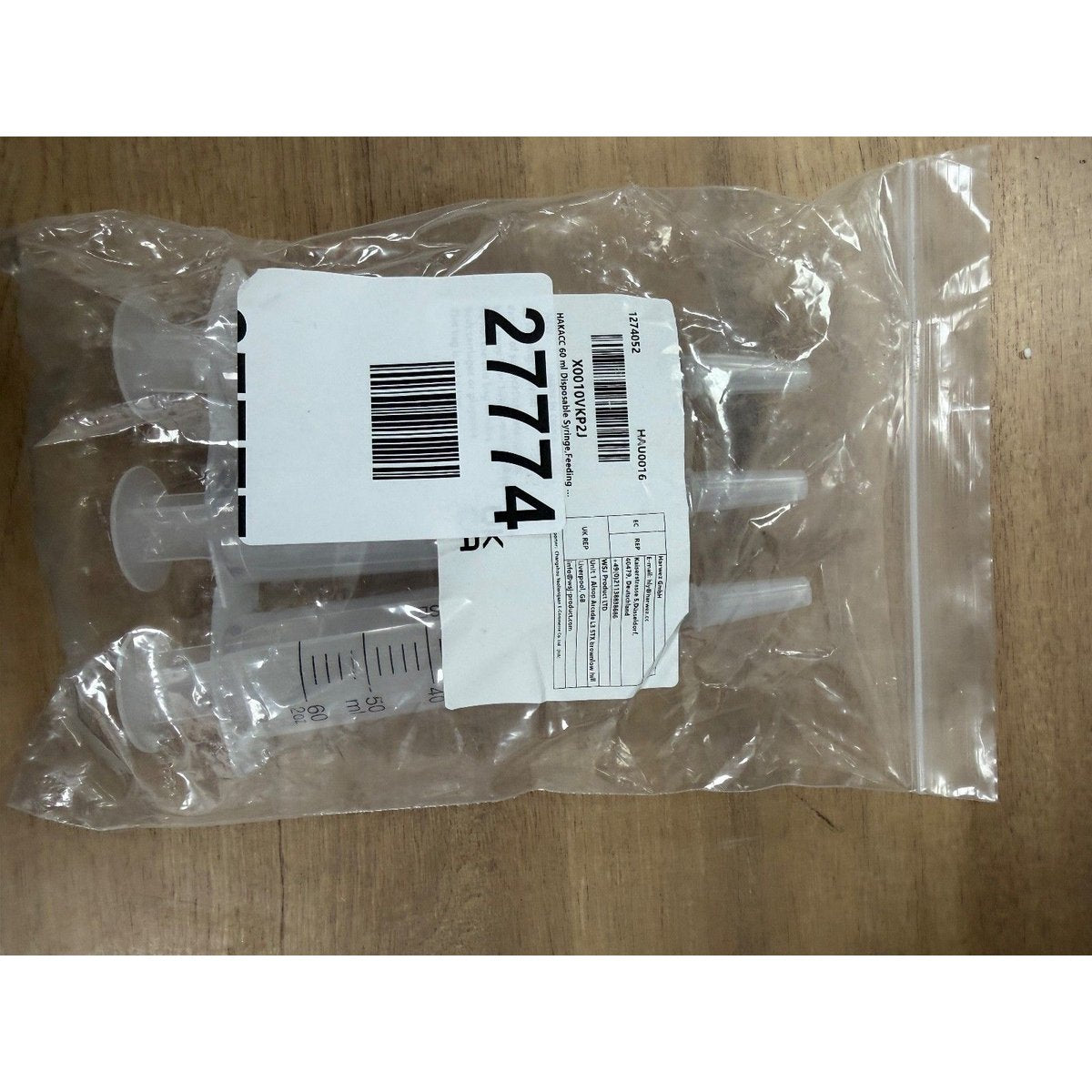 HAKACC 60 ml Disposable Syringe,Feeding Syringe Sterile Package,50 ml to 60 ml M