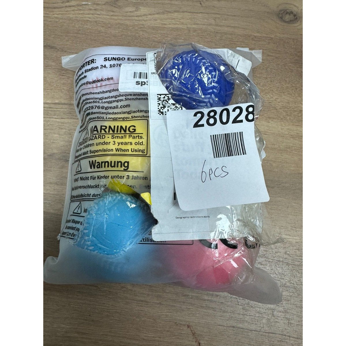 6 pieces sport squeeze balls