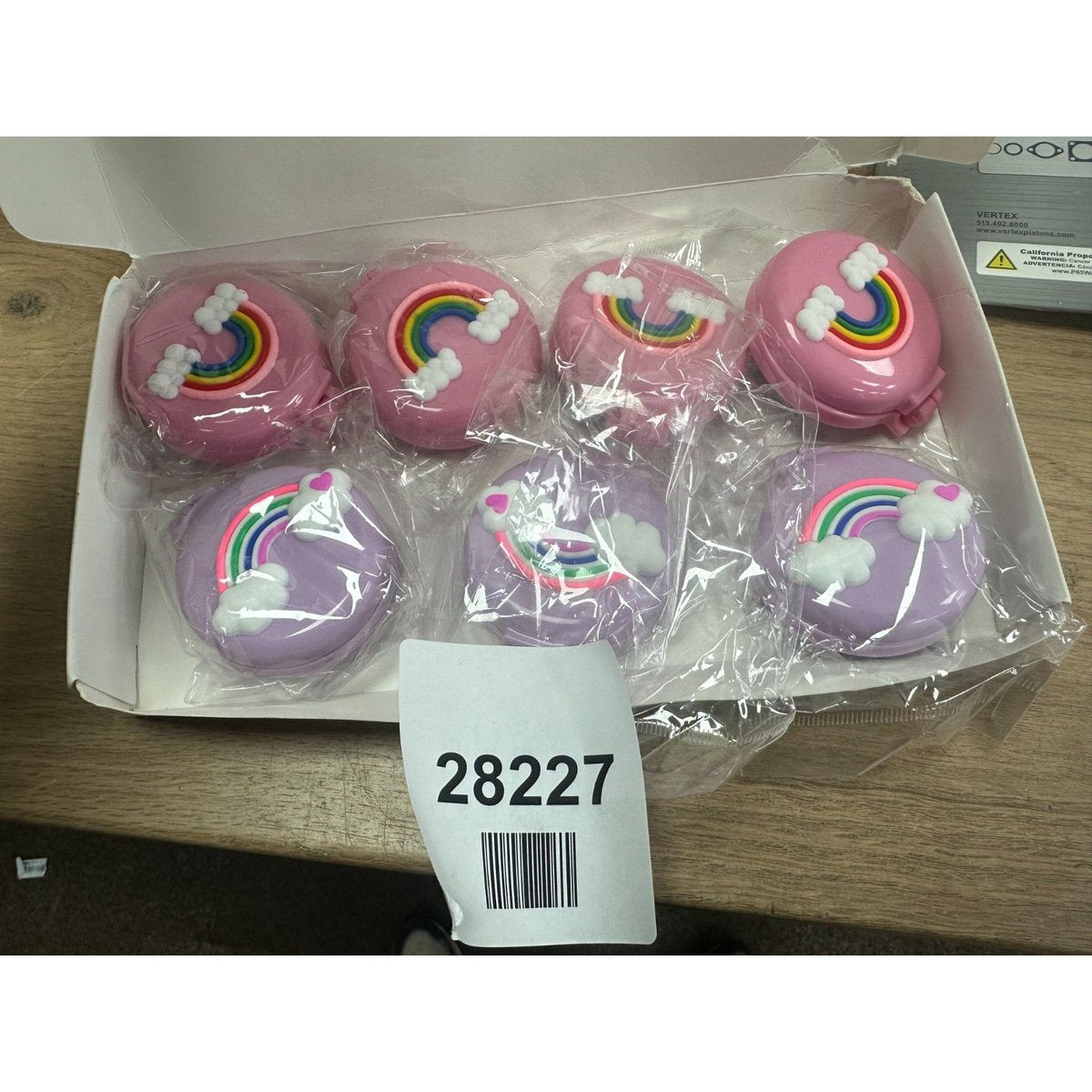 Toyseum 8 x Girls Rainbow Hair Brush with Mirror, Pack of 8, Theme