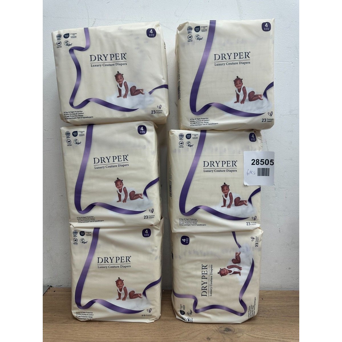 Baby Nappies DRYPER Size 4 (10-15kg), Ultra-Thin Soft Hypoallergenic Nappies for