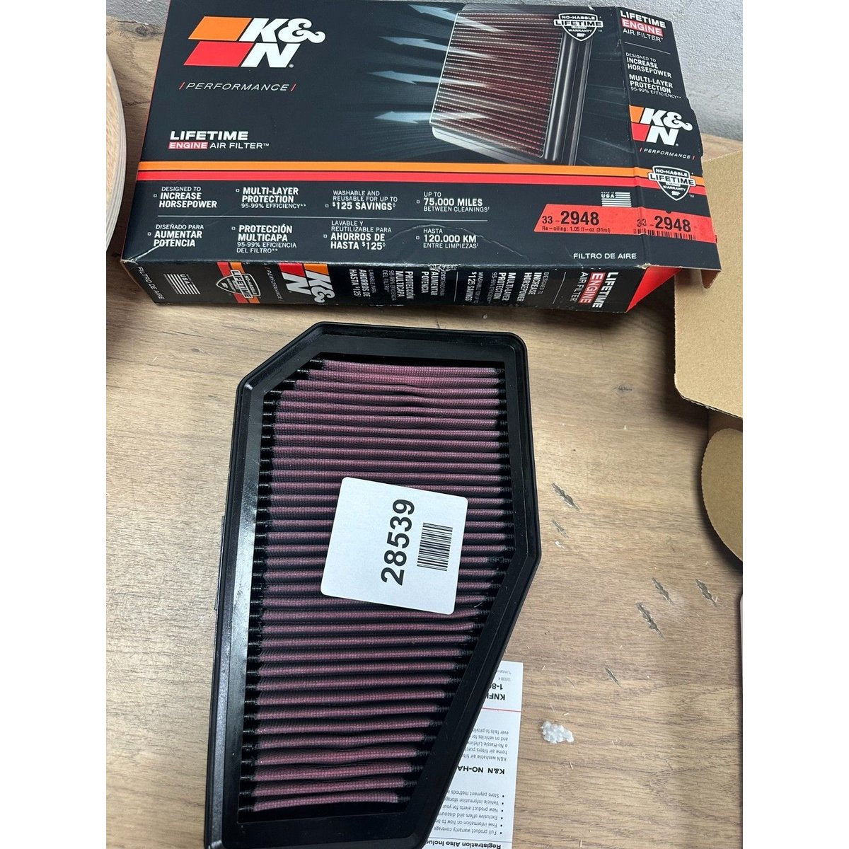 K&N OE Replacement Performance Air Filter Element - 33-2948