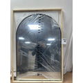 SONGMICS Bathroom Mirror, Wall Mounted Vanity Mirror, Arched, Aluminium Frame, 9