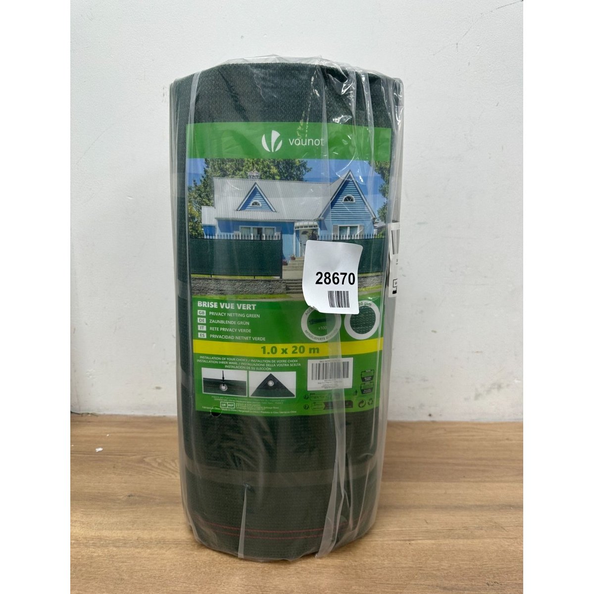 VOUNOT® Privacy Netting 1×20m Garden Screening 150 g/m² HDPE Shading Net, 85% Sh