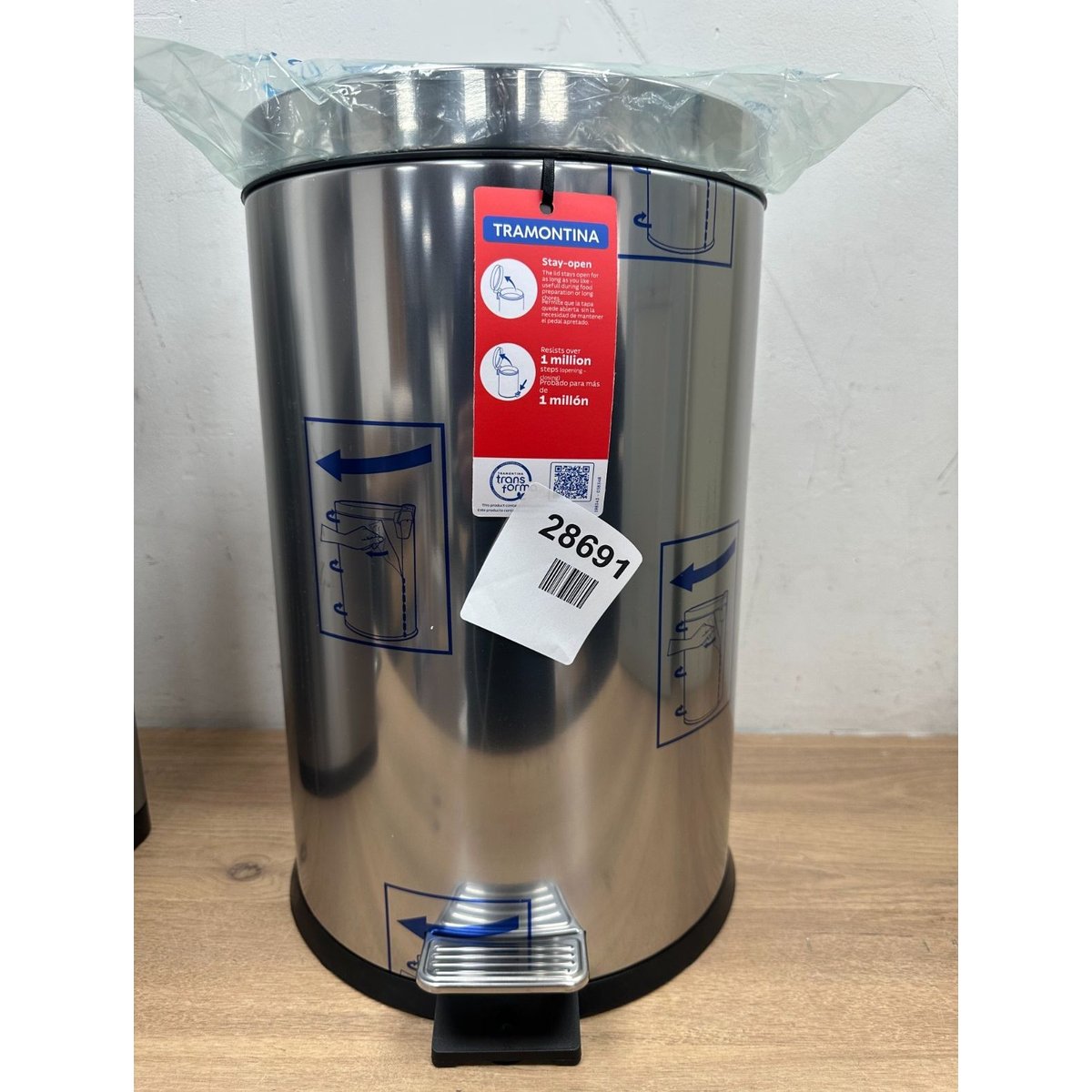 Tramontina 20L Stainless Steel Pedal Bin