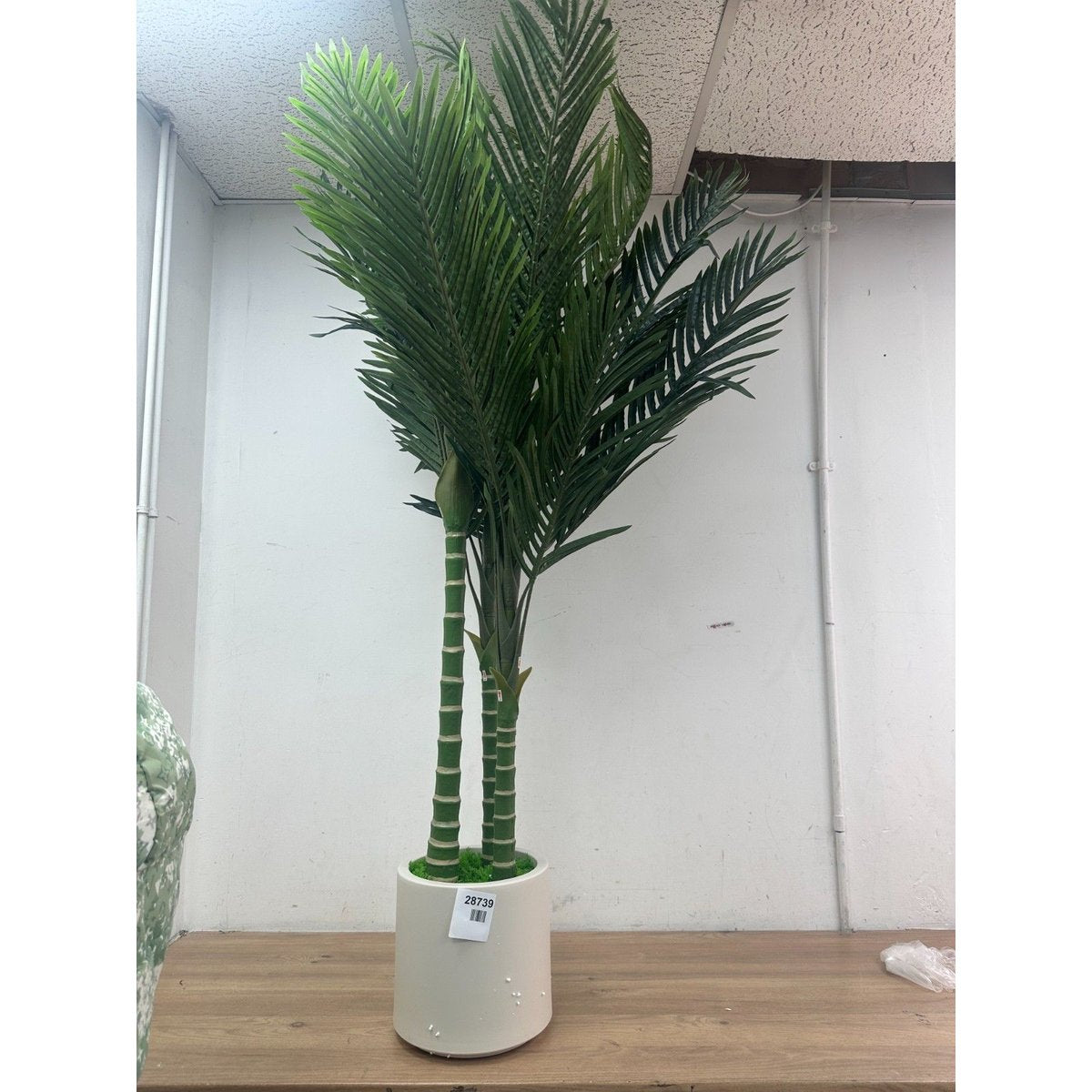 160cm Artificial Palm Tree with 15 Leaves in White Pot