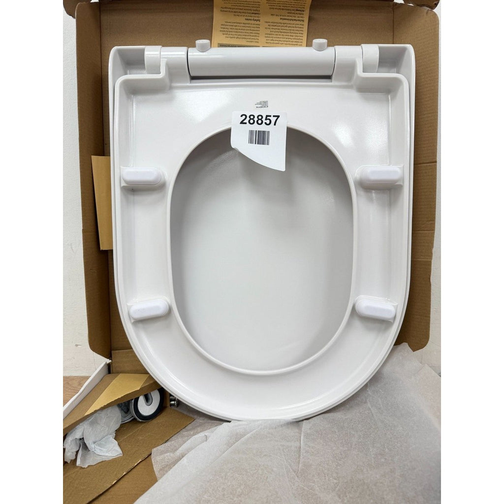 Schutte Toilet Seat D-Shaped WHITE with Soft Close and Quick Release