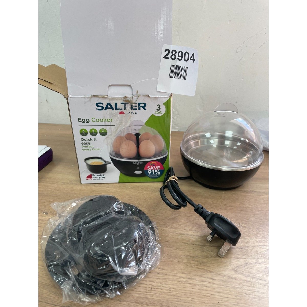 Salter Aspen Egg Steamer 6 Egg Capacity With Poachers & Measuring Cup