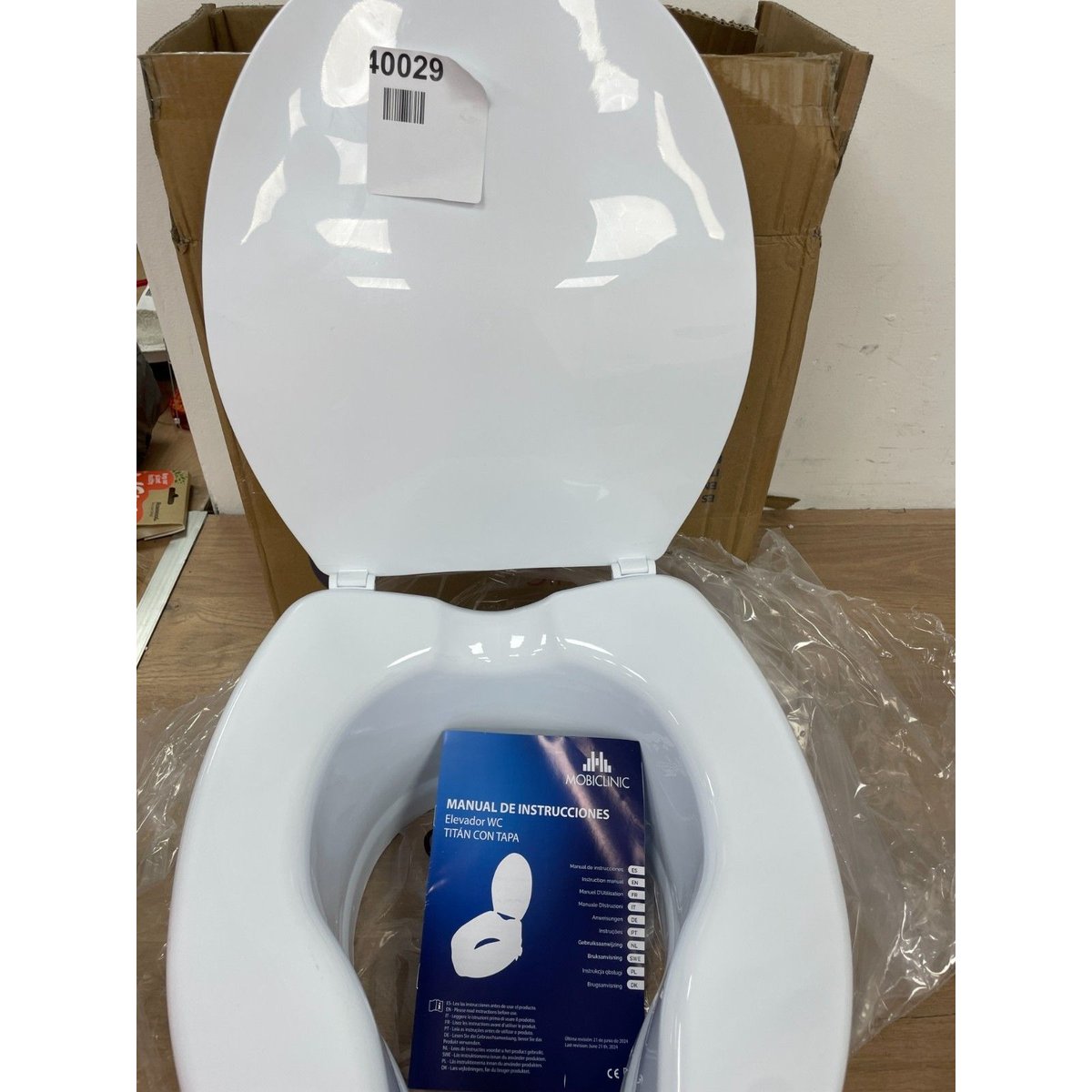 Mobiclinic Toilet Seat Raise | Bathroom Accessories | Toilet Seat Raise with Lid