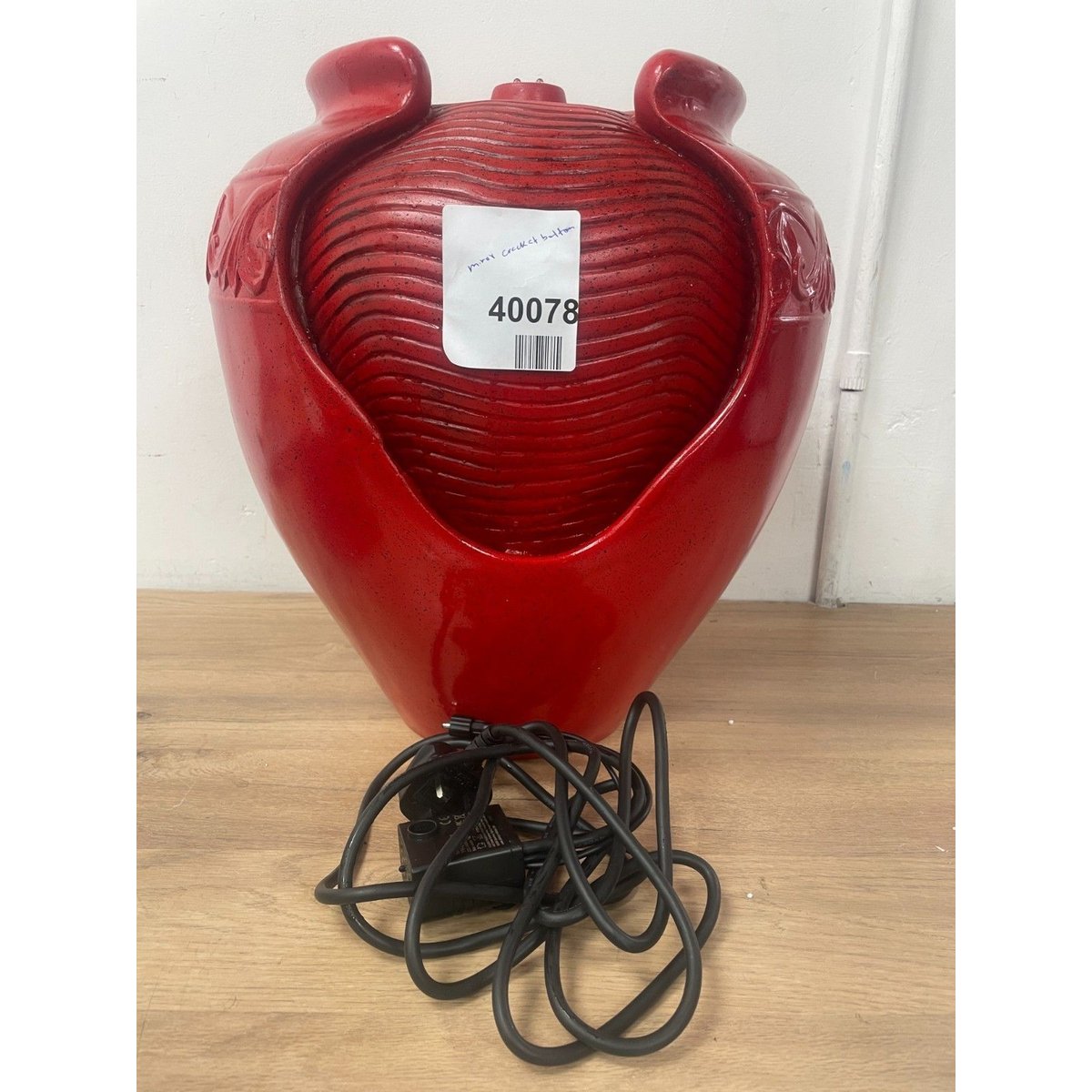 Teamson Home Floor Glazed Pot Water Fountain with Built-in LED Light