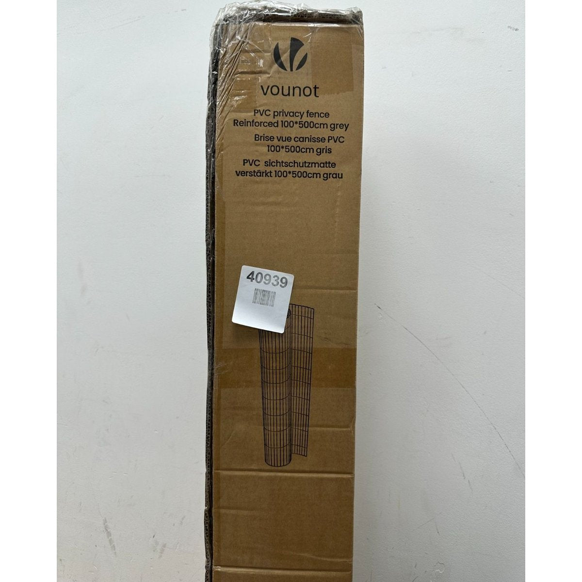 VOUNOT PVC Privacy Screening Fence 100*500cm Reinforced Struts Grey