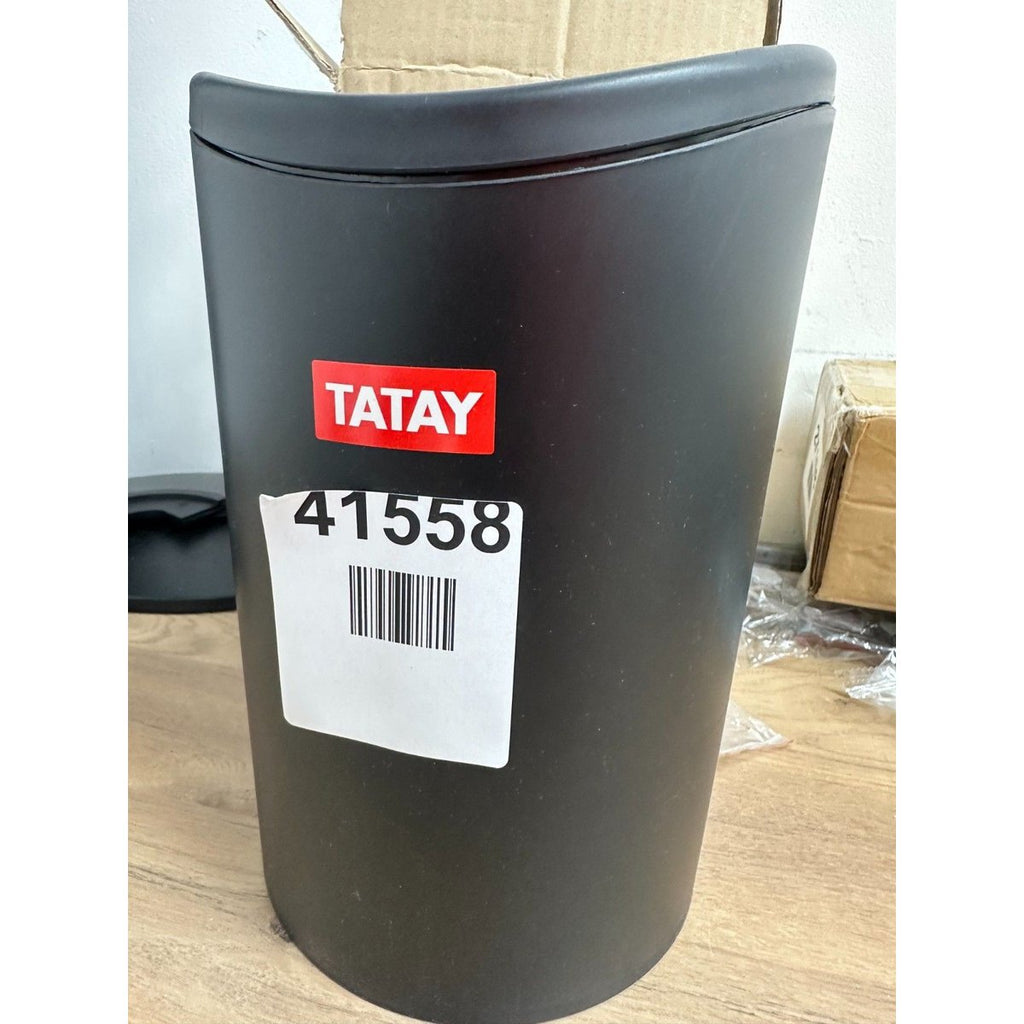 TATAY 6L Bathroom Bin Swing Lid Durable Plastic Compact Black