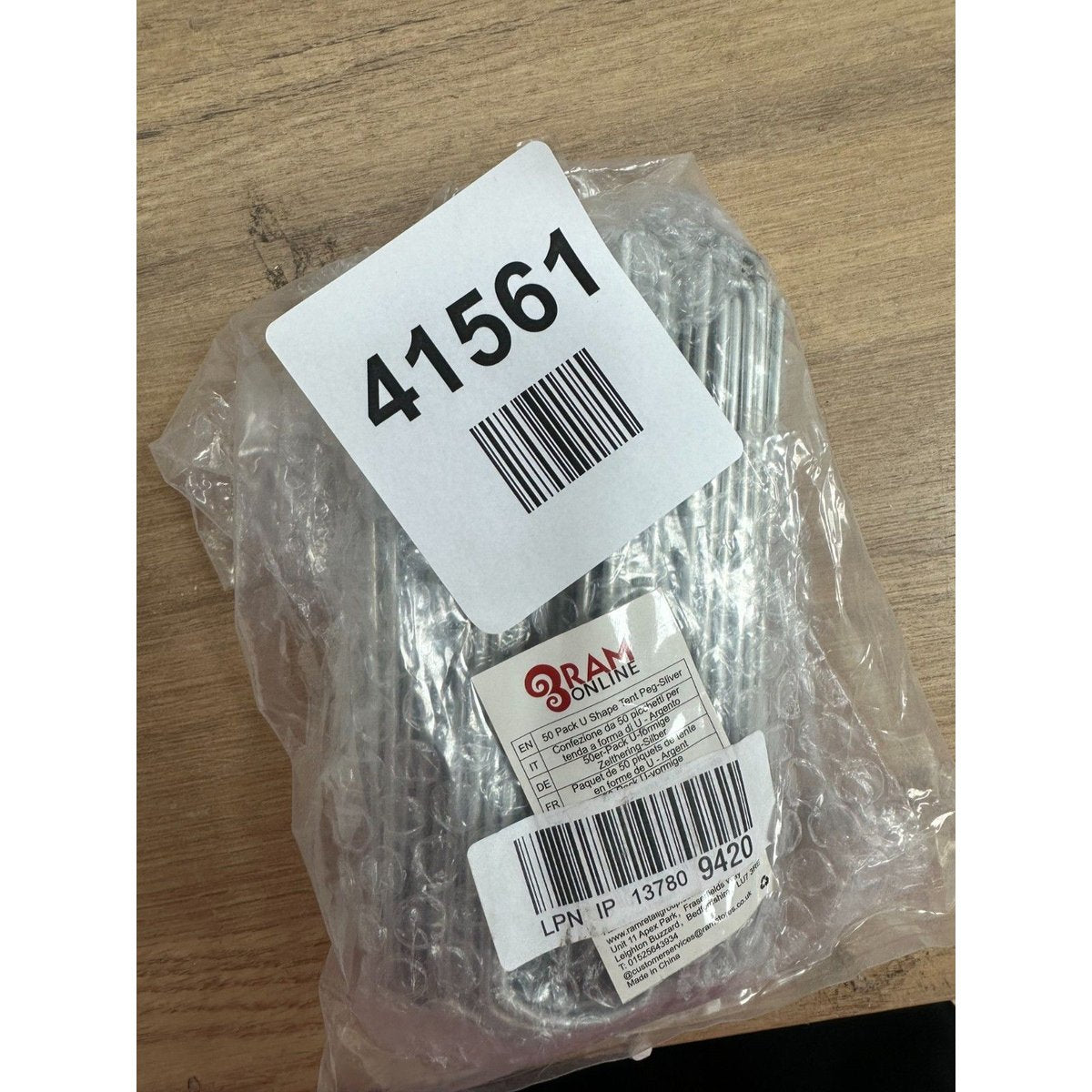 Ram 50 X Silver Ground Pegs Lawn Pegs Stakes Staples Lawn U Shaped