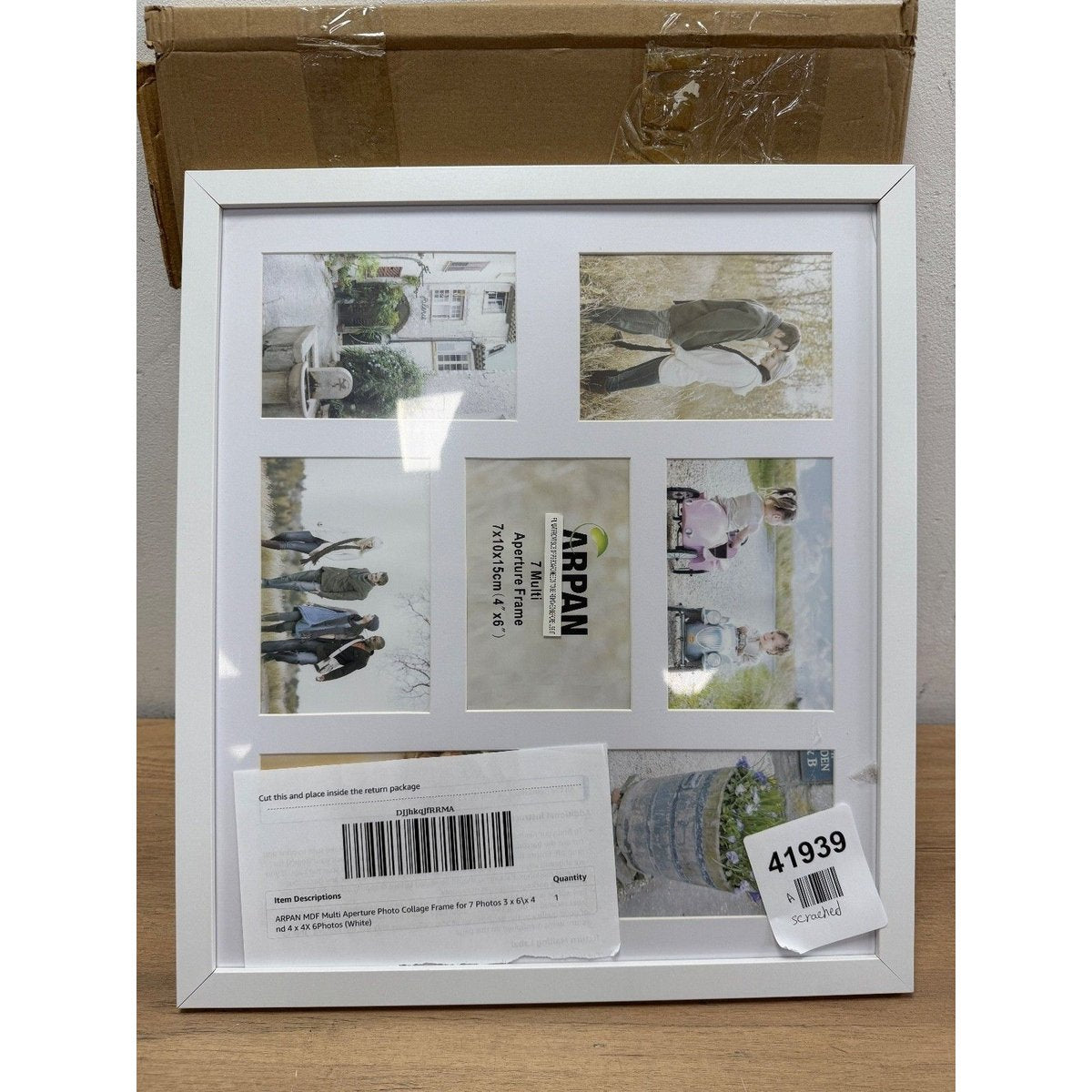 ARPAN MDF Multi Aperture Photo Collage Frame for 7 Photos 3 x 6\x 4 nd 4 x 4X 6P