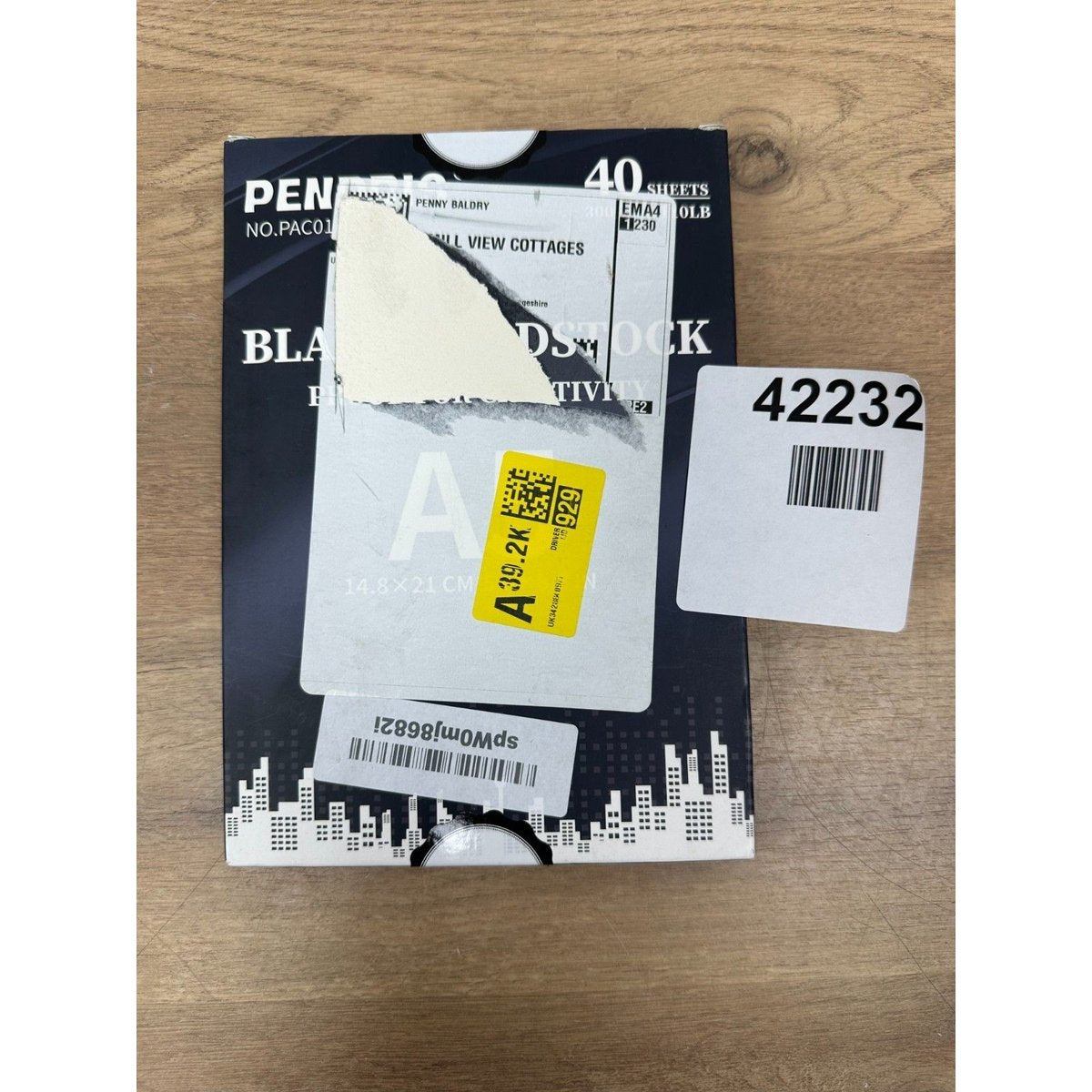Black Cardboard - 40 Sheets A5 Size Cardboard Paper Wrapping Card