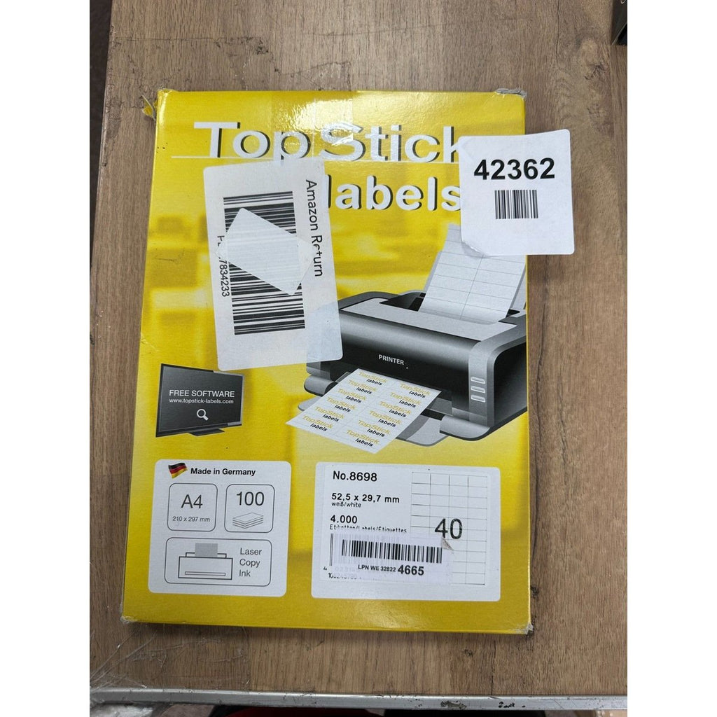 TopStick Multi-Purpose Labels 44 Per A4 Sheet