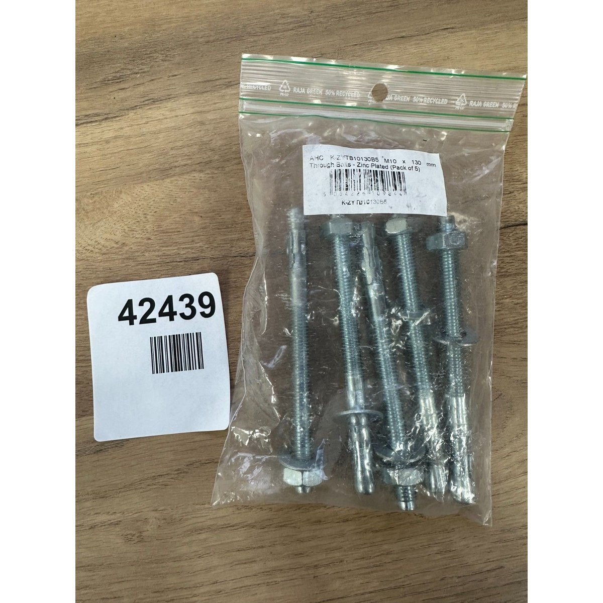 Through bolts zinc plated M10 x 130mm