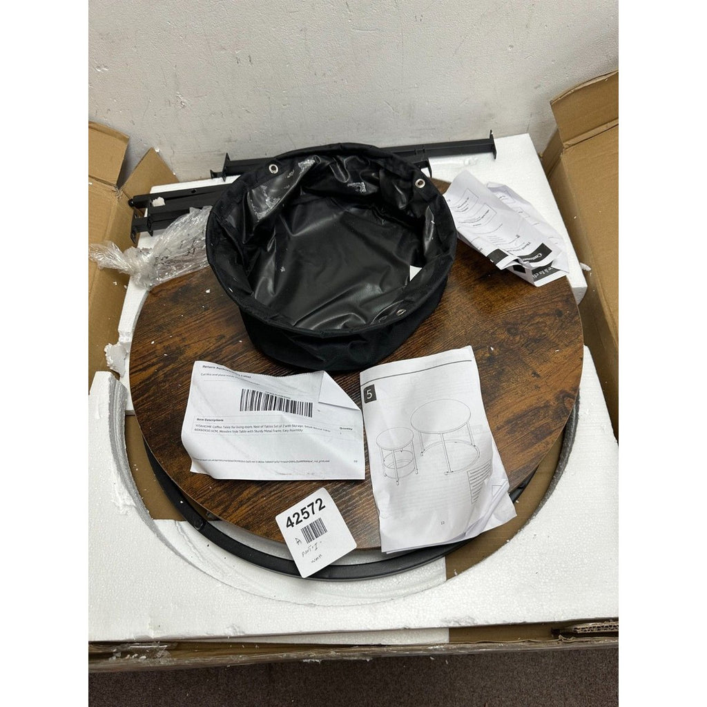 YITAHOME Round Coffee Tables, Set of 2 Nesting Tables