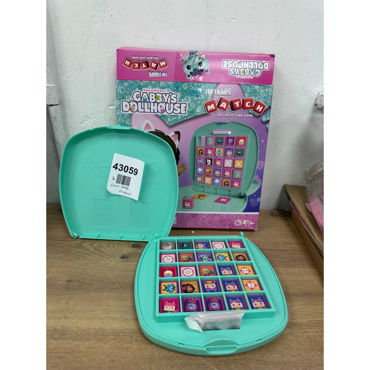 Top Trumps Gabby's Dollhouse The Crazy Cube Game- Door hinge broken