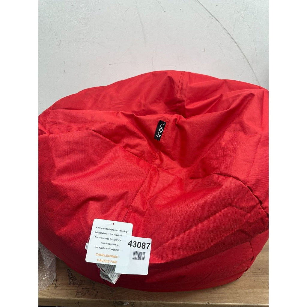 icon Teen Classic Bean Bag Chair, Indoor & Outdoor, Red — New (other)